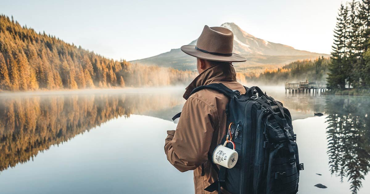 Guy at peace outdoors
