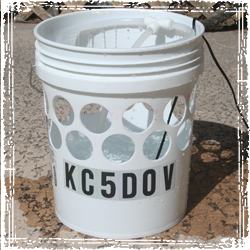 Drilling Holes in the Plastic Bucket
