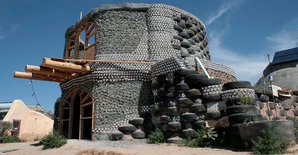 Earthship Home under Construction 
