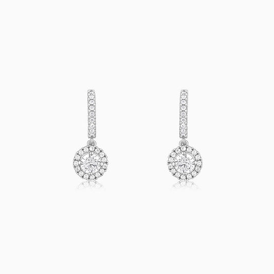 Silver Zircon Drizzle Drop Earrings