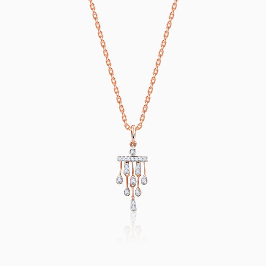 Rose Gold Droplets Diamond Pendant