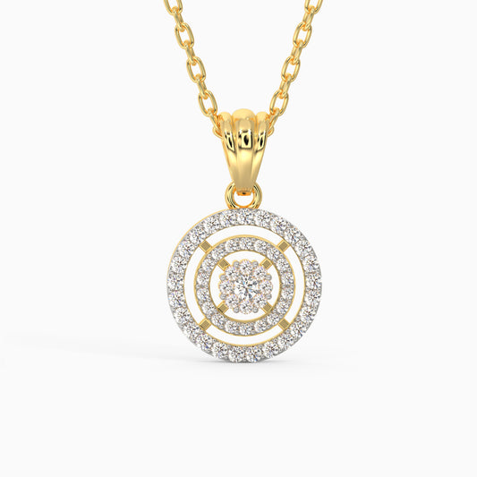 Gold Enchanting Moon Diamond Pendant