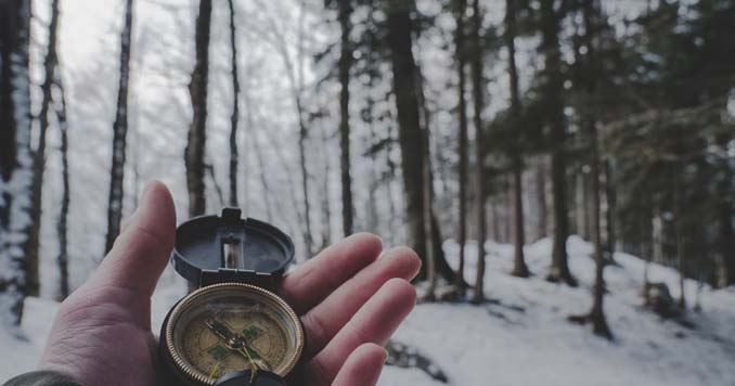 Holding a compass