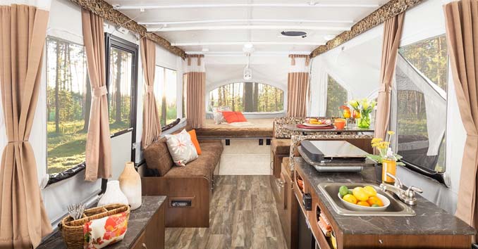 Inside the Popup Jayco Trailer