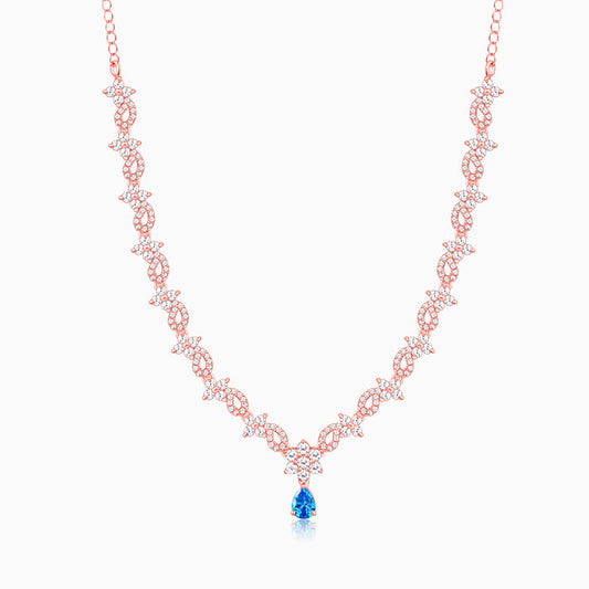 Rose Gold Blue Moon Necklace