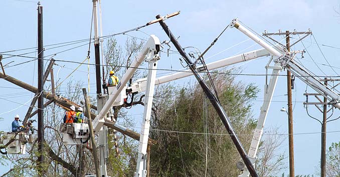 Workers Repairing Powerlines