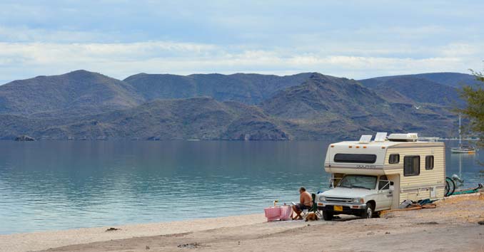 RV Living right on the beach