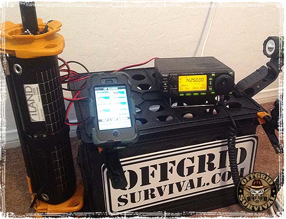 iLand Trek Solar Charger powering a Ham Radio