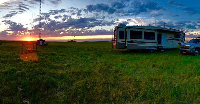RV Trailer Parked on Public Land
